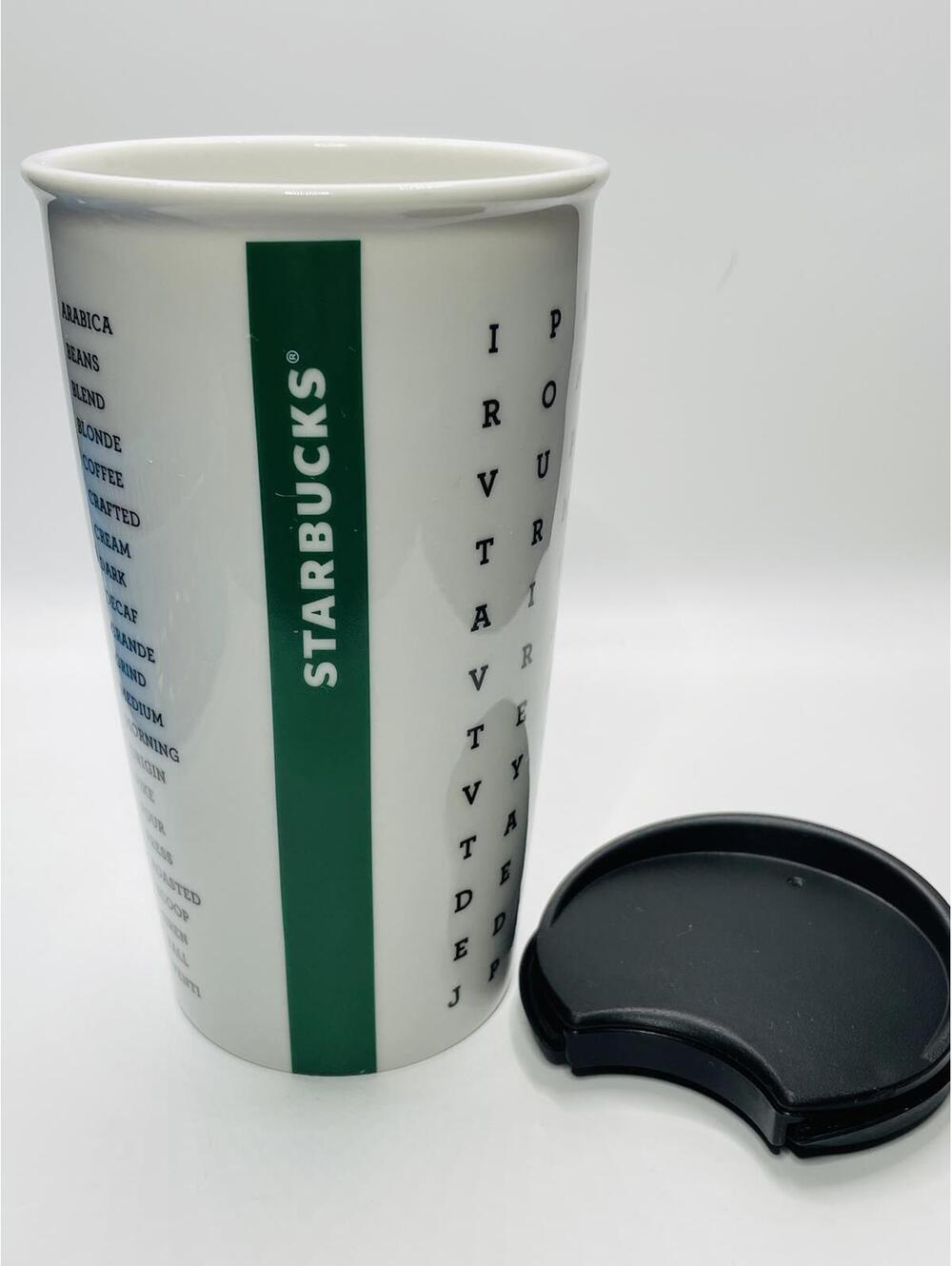 2016 Starbucks Ceramic Travel Mug with Black Lid 12 fl oz